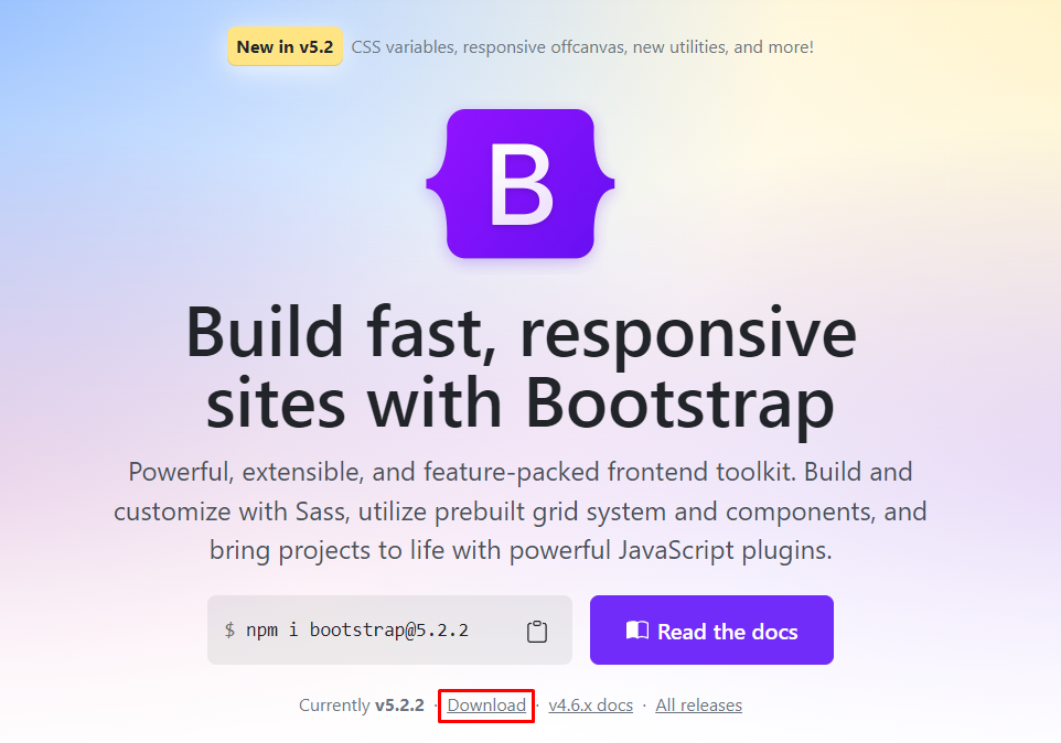 Bootstrap download - step1