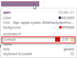 Chrome F12 contrast exammple 2