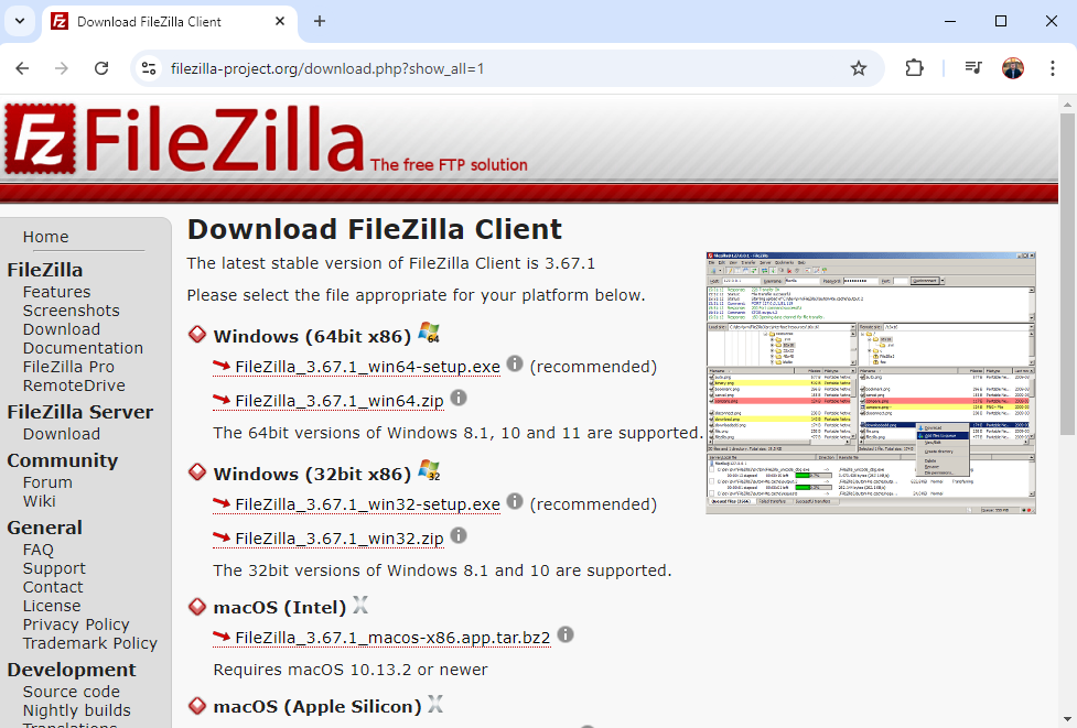 Download FileZilla