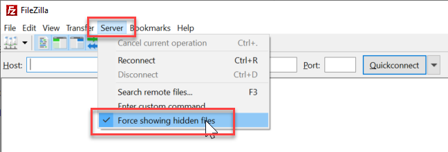 Show hidden files